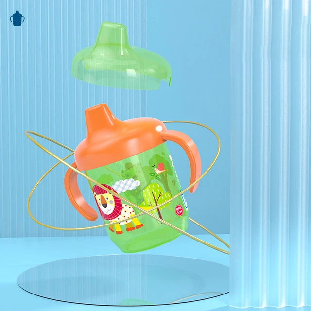 Baby Learning Drinking Cup Double Handle Flip Lid Leakproof Infants Water Cup ql