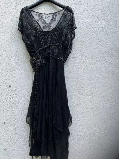ANCIENNE ROBE 1920 1930 Charleston Brode perles De Jais Collection Couture Soie EUR 350 00 PicClick FR