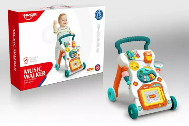 Baby Walker 2 in 1 Multifunction Baby First Step Activity Push Music & Play Set