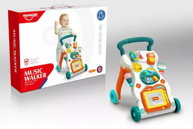 Baby Walker 2 in 1 Multifunktion Baby Erster Schritt Aktivität Push Musik & Spiel Set