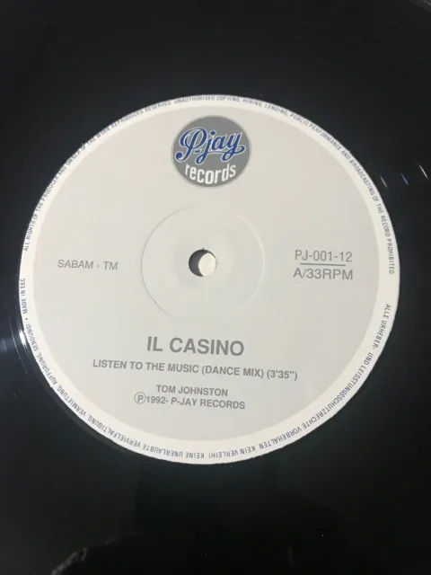 IL CASINO 🔹 Listen To The Music 🔹 Vinile 12 Mix 🔹 1992 P-JAY 4
