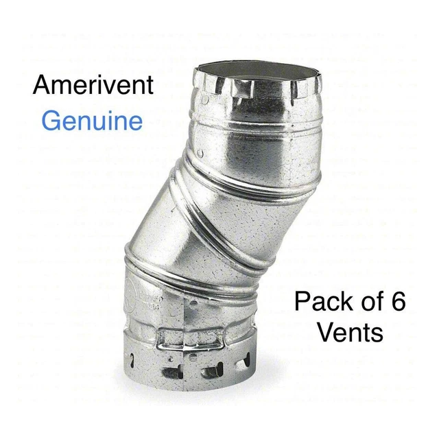 NEW (Pack Of 6) 4” Adjustable Gas Vent Elbow 90 Deg. Amerivent 4EAL