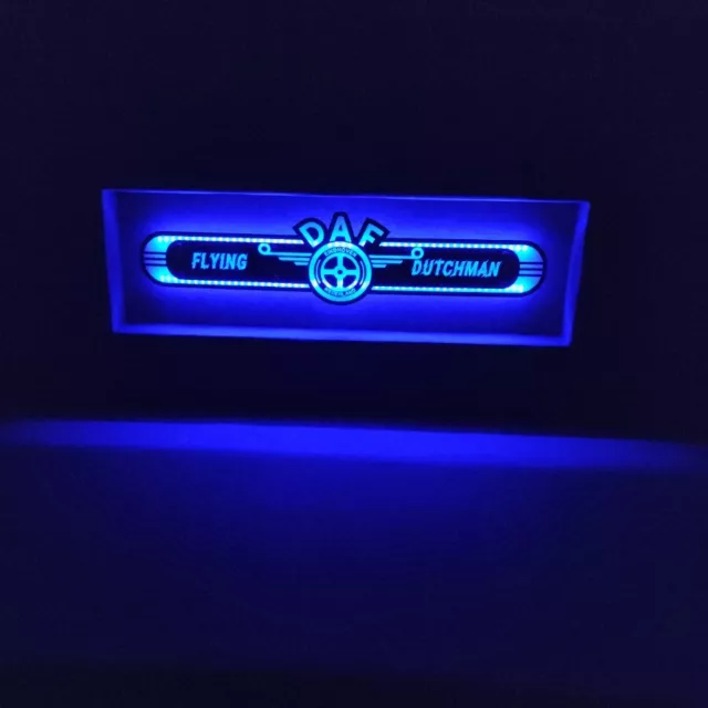 DAF logo LED Spiegel LKW Truckerschild Leuchtschilder Rückwandschilder D01-BLUE