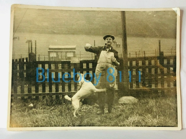 Man Training  Working Dog " Dad With Spot Waterloo 1932 6.5 x 4.5 inches