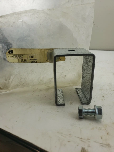 (2B2) 1pc - HAGER 8081 SINGLE RAIL TROLLEY SPLICE BRACKET GALVANIZED BARN DOOR