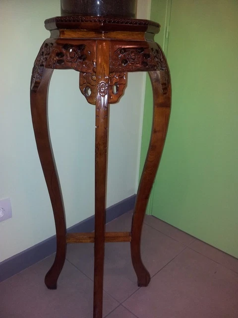 PEANA de MADERA-MARMOL Pódium para Florero-Jarrón Columna Rinconera Decoración