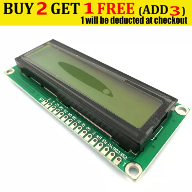 1pc DC 5V HD44780 1602 LCD Display Module 16x2 Character LCM Blue Blacklight uk