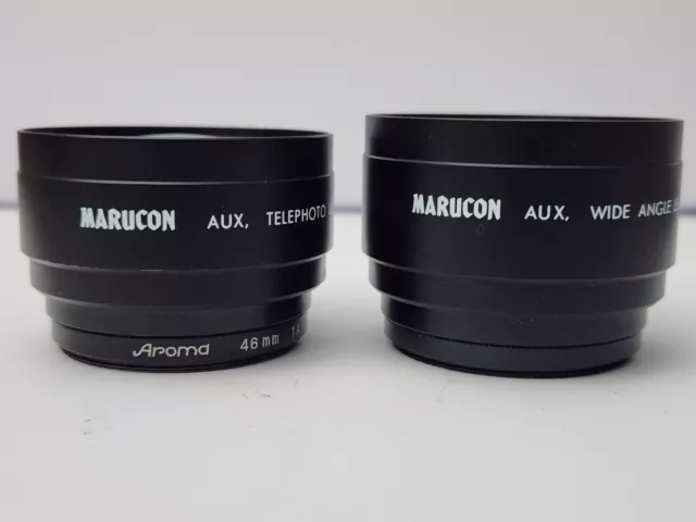 Marucon Aux. Telephoto Lens & Marucon Aux. Wide Angle Lens Made In Japan