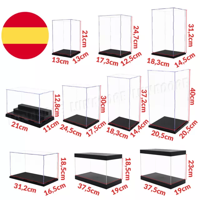 Acrílico Vitrina Auto-Ensamblaje Caja Transparente a Prueba de Polvo 41cm Grande