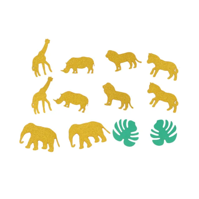 200 piezas animal de la selva mesa confeti brillo zoológico luau fiesta