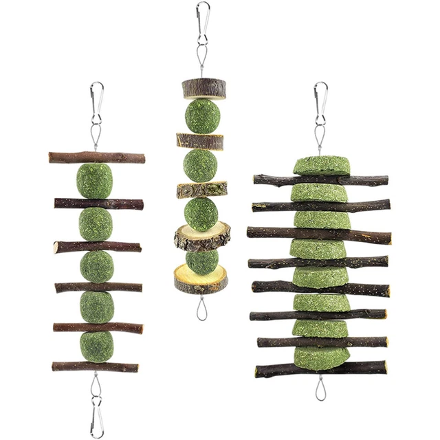 3pcs Kaninchen kauen Spielzeug Hamster Zahnen Spielzeuge Hase Kauthings Haustier