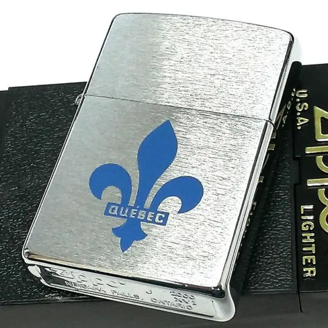 ZIPPO Lighter Made in Canada Made in 2000 Quebec Provincial Flag Made in Ontar