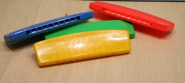 SPEZI - Lot de 4 HARMONICA  - jouets vintage - Made in West Germany