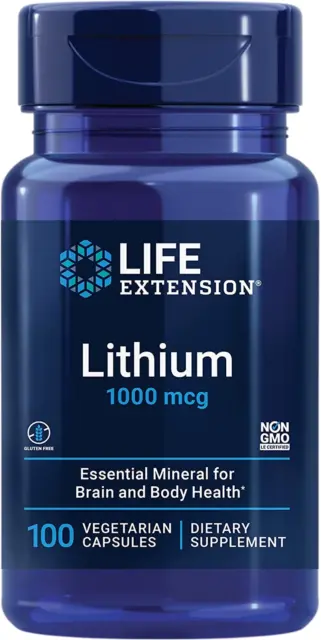 Lithium 1,000 Mcg 100 Vegetarian Capsules, 100 Count (02403)