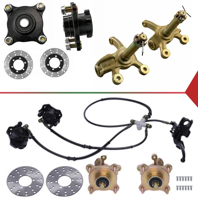 Front 4 Stud Wheel Hub Steering Spindle Brake Caliper For Go Kart Buggy Quad ATV
