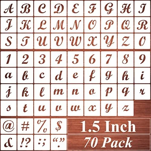 1.5 INCH ALPHABET Letter Stencils for Painting - 70 Pack Letters and