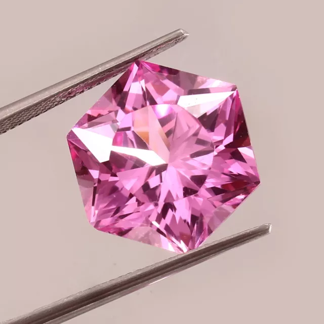 Premium Quality Natural Ceylon Pink Sapphire Loose Hexagon Gemstone Cut 15x15 MM