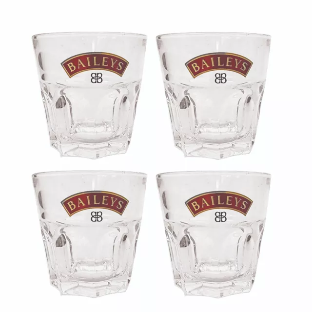 Baileys Irish Cream 4 x Short Thick set Tumbler Glasses 180ml BNWOB IRELAND