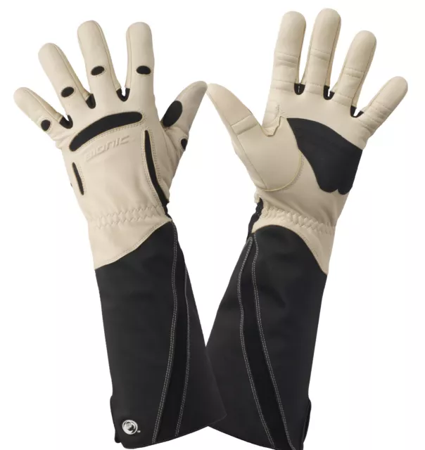 Bionic Rose Gardening Gloves - Mens - Leather palm/Tough-ex Gauntlet Sleeve