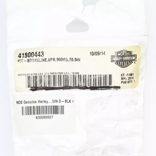 Harley-Davidson Upper Brake Line Kit 90deg 20.5in D-blk Part Number - 41800443