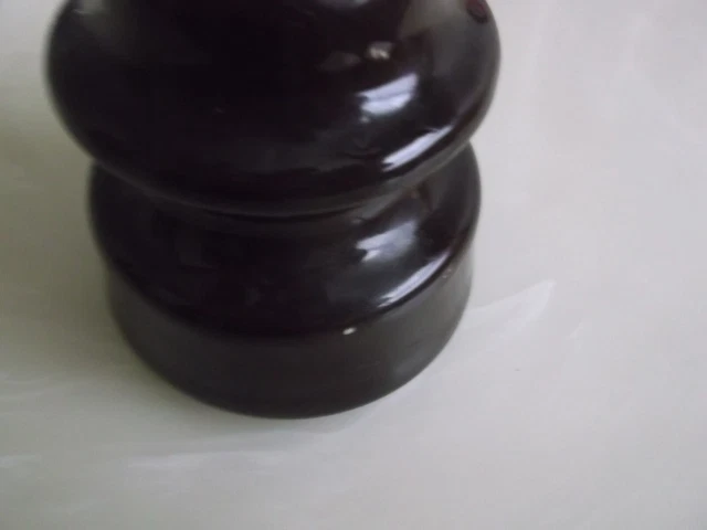Vintage Pinco High Voltage Insulator Electric Brown Ceramic Porcelain #6 2
