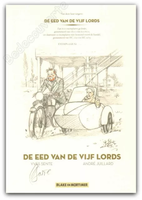 Ex-libris André Juillard Blake et Mortimer Le Serment des cinq lord 14x20 cm