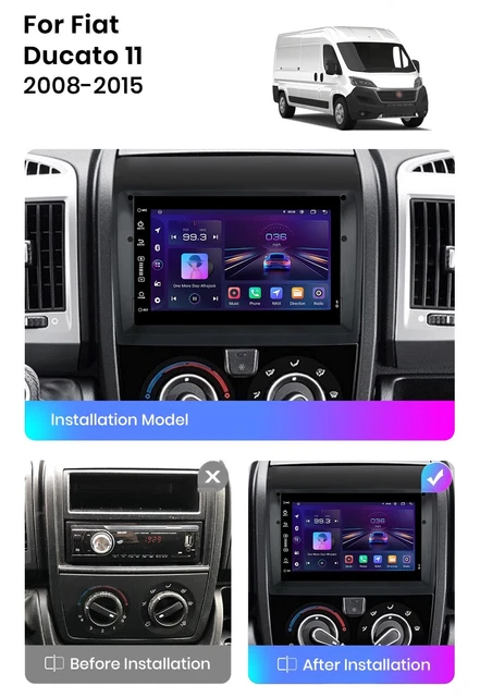 CarAV 40-435 – Façade Autoradio Double DIN Noir Brillant Pour Citroën Jumper, Peugeot Boxer, Fiat Ducato 2011+, Montage Facile