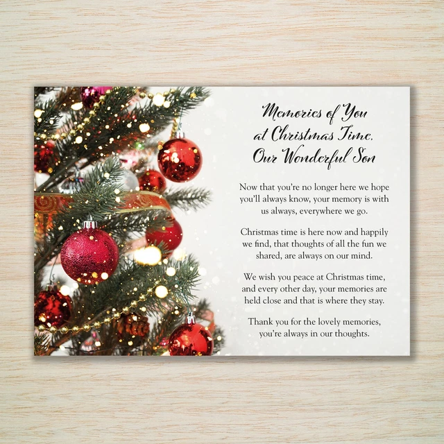 Son Christmas Memorial Grave Card Christmas in Heaven Weatherproof A5