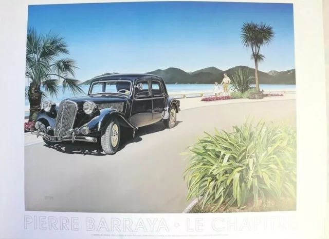 AFFICHE ANCIENNE Pierre BARAYA CITROEN TRACTION AVANT épreuve d'artiste 27/100