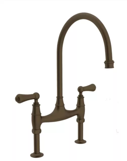 Perrin & Rowe Georgian Era Widespread Bridge U.4719L-EB-2 Kitchen Faucet Bronze