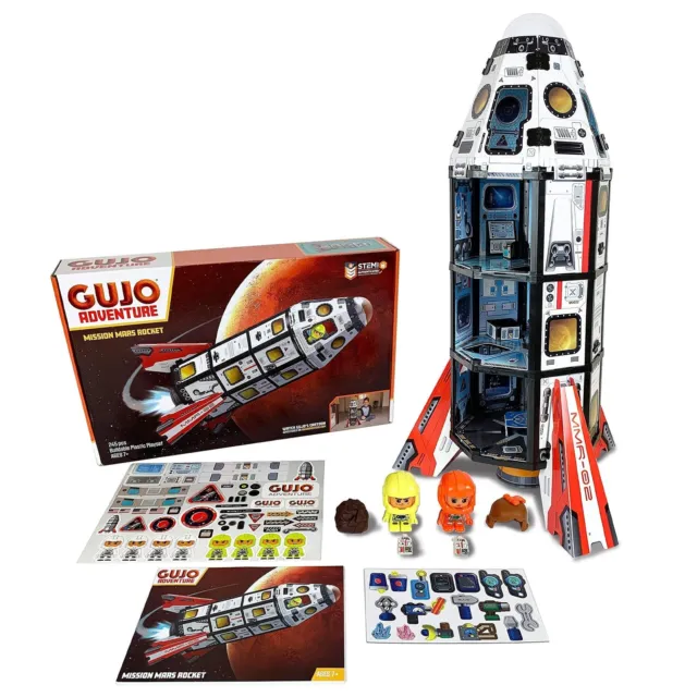 GUJO Adventure Mars Mission Rocket, Kids STEM Building Toys Set (2.5 ft. Tall...