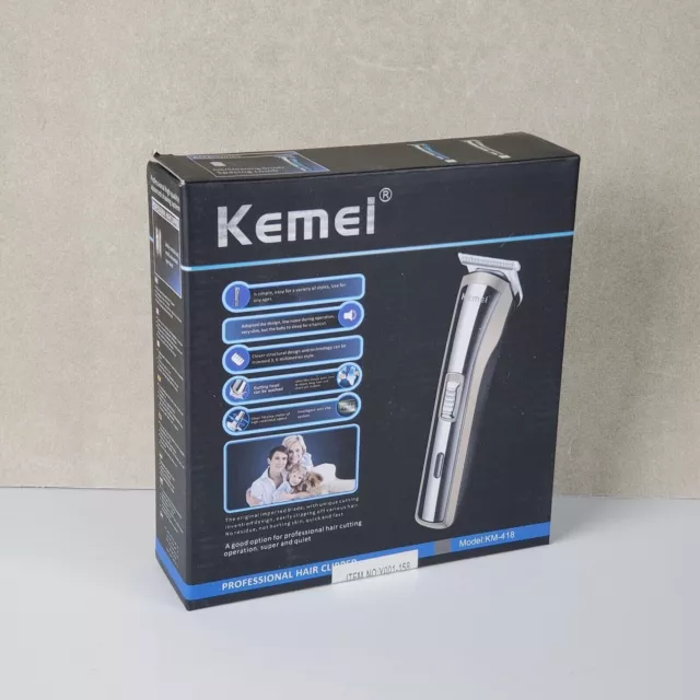 Cortadora de pelo eléctrica inalámbrica azul Kemei KM-418