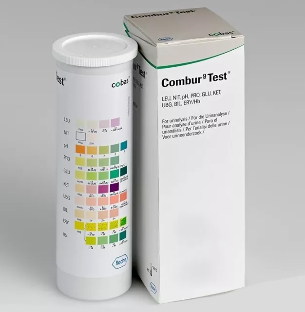 Combur 9 Teststreifen 50 Stück 12-24 PZN 02422455 Urinteste Urinstix Teste