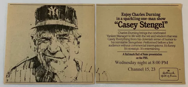 1981 Due Parte Pbs TV Speciale Ad ~ Casey Stengall Charles Durning Uno Uomo Show