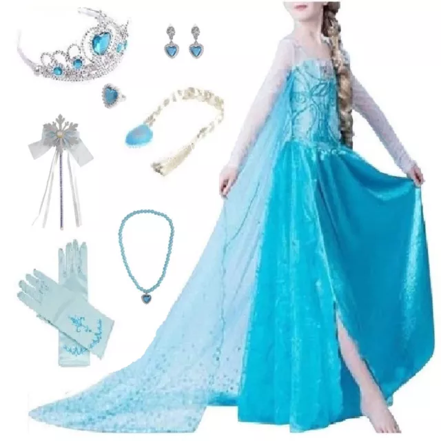 Mädchen Prinzessin 2 Anna Elsa Kostüm Cosplay Party Outfit Kinder Kleid Karneval