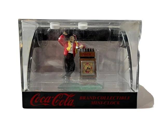 Coca-Cola Mini Clock Collectible Delivery Man - See All Photos