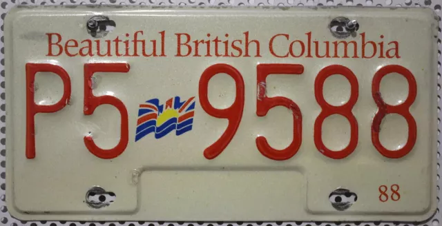 Kanada Nummernschild Auto Kennzeichen BRITISH COLUMBIA License Plate Canada 9588