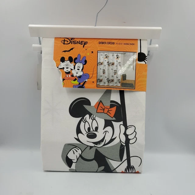 Disney’s Mickey Mouse Minnie Mouse Halloween Fabric Shower Curtain 72x72 NEW