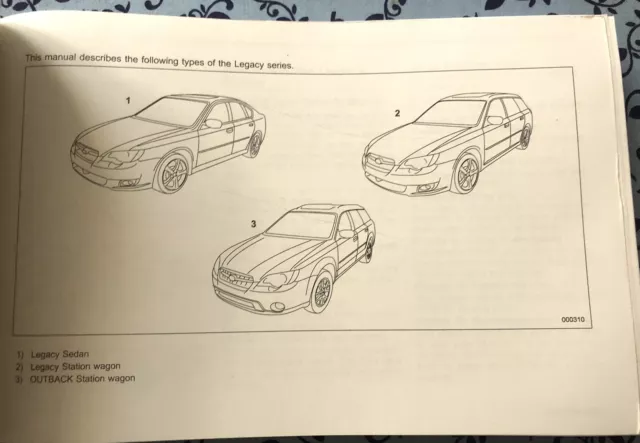 2009 Subaru Legacy Outback Owners Manual 2.5Xt 3.0R Limited Sedan Wagon Oem Nice 3