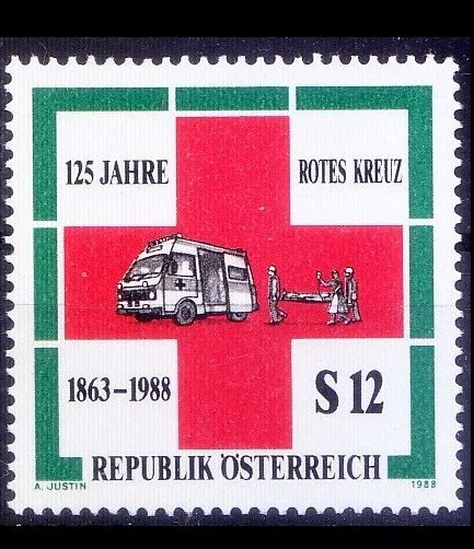 Austria 1988 MNH, Ambulance, Stretcher, Medicine