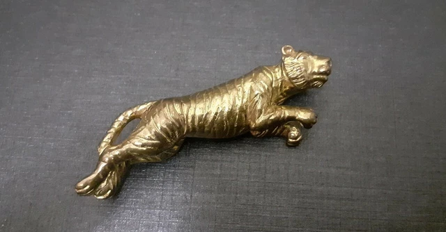 Broche Vintage Animalière - Chien/Chat En Métal Doré - Alliage
