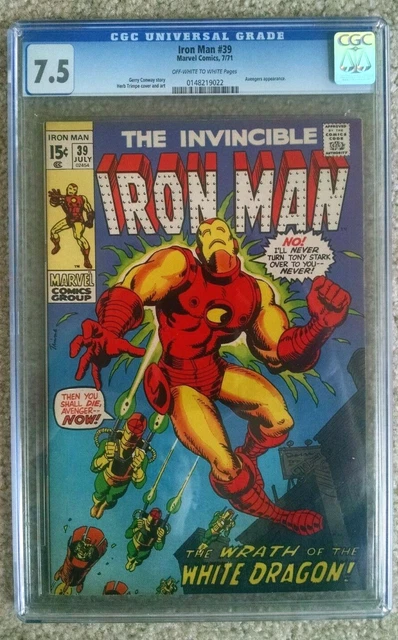Invincible Iron Man #39 Cgc 7.5 1971 Avengers Appearance!!