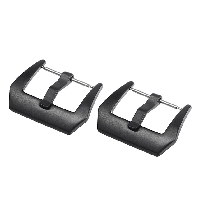 Orologio Cinturino Fibbia,Smerigliato,Nero per 24mm Larghezza Orologio Fasce 2pz