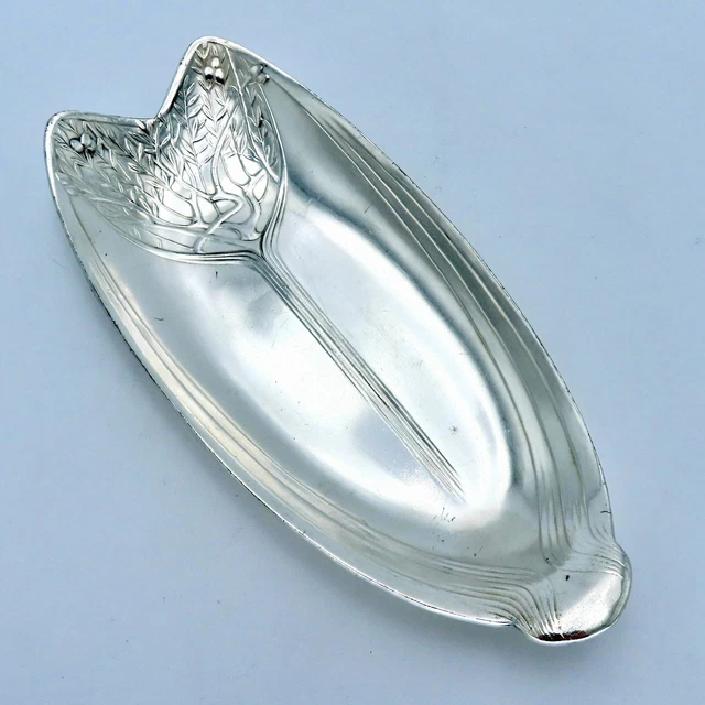 Christofle Verde Oliva Bandeja Bañado en Plata Pequeño Catchall Francés Nouveau