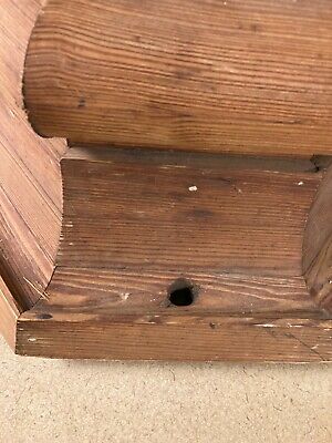 Large Antique Vintage Newel Hexagon Hand Carved Wood Finial Salvage 29" H 10