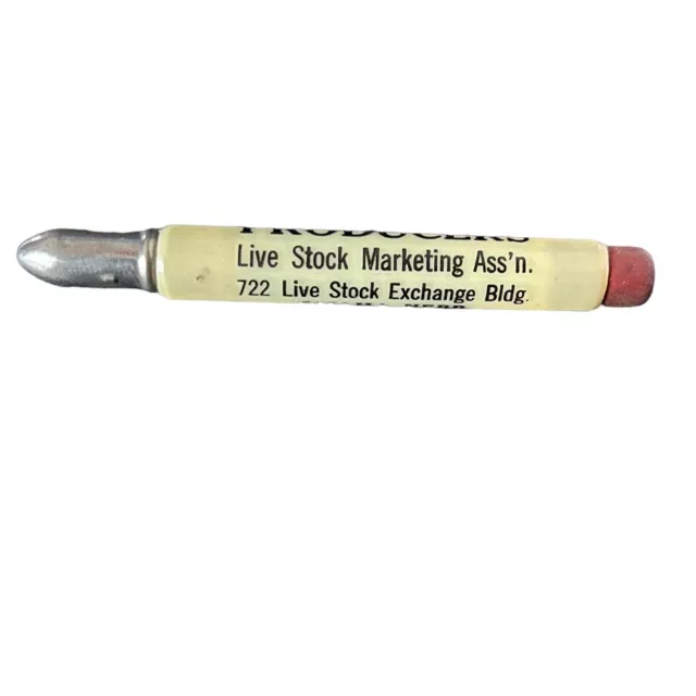 Vtg Producers Livestock Marketing Association Omaha NE Bullet Pencil Advertising 2