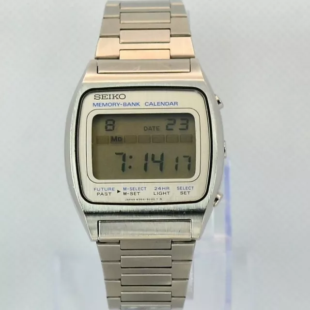 SEIKO M3545020 JAMES Bond Memory BankCalendar vintage LCD watch EUR