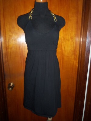 Victoria's Secret Black Bra Tops Shelf Bra Halter Dress VS Sundress Cover Up S