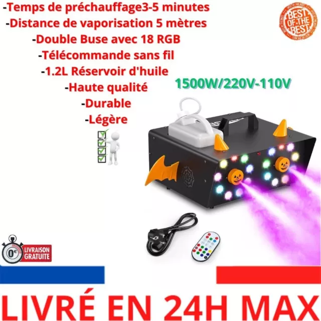 Machine à Fumée, ZonQoonz 1200W 9 RGB 3 en 1 Machine à Brouillard