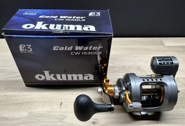 Okuma Cold Water 153DLX Left Hand Trolling Reel with Line Counter CW